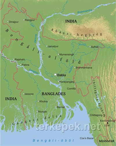 Banglades domborzata és vízrajza